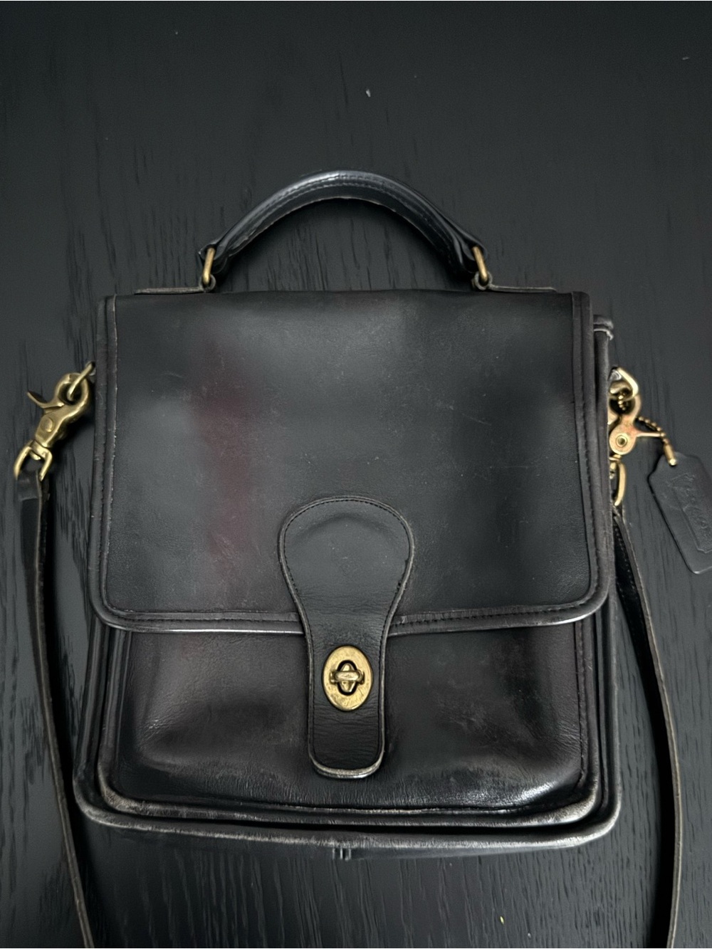 Vintage Coach Black Station Bag - Picture 2 of 11